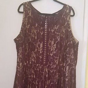 Lane Bryant Purple Lace Knee-Length Maxi Dress